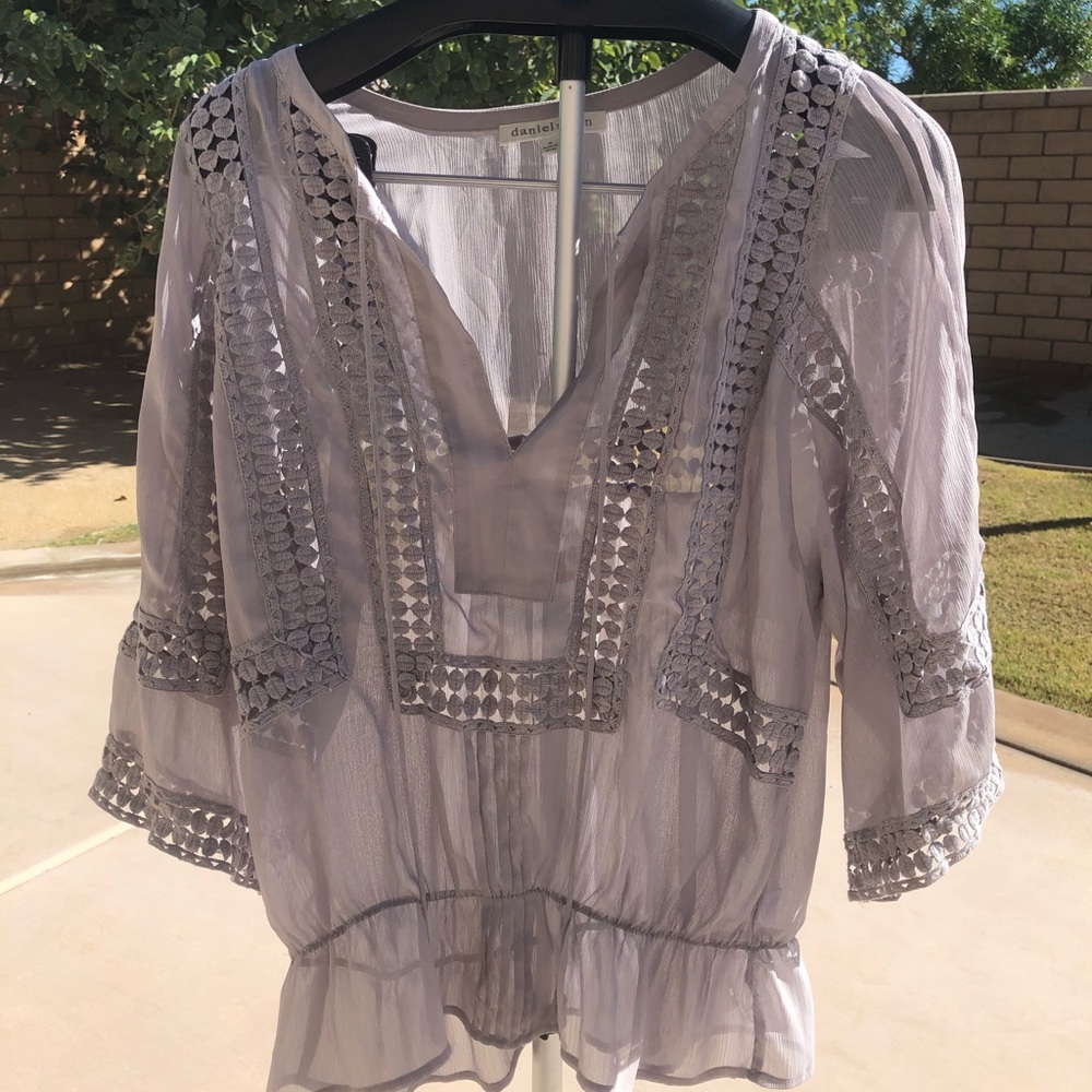 Daniel Rainn Grey Boho Blouse